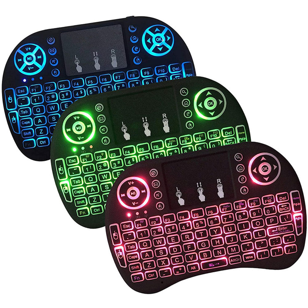 Mini TouchPad RF 500 Wireless With 3 Colour Backlit Keyboard Mouse Mini TouchPad RF 500 Wireless With 3 Colour Backlit Keyboard Mouse